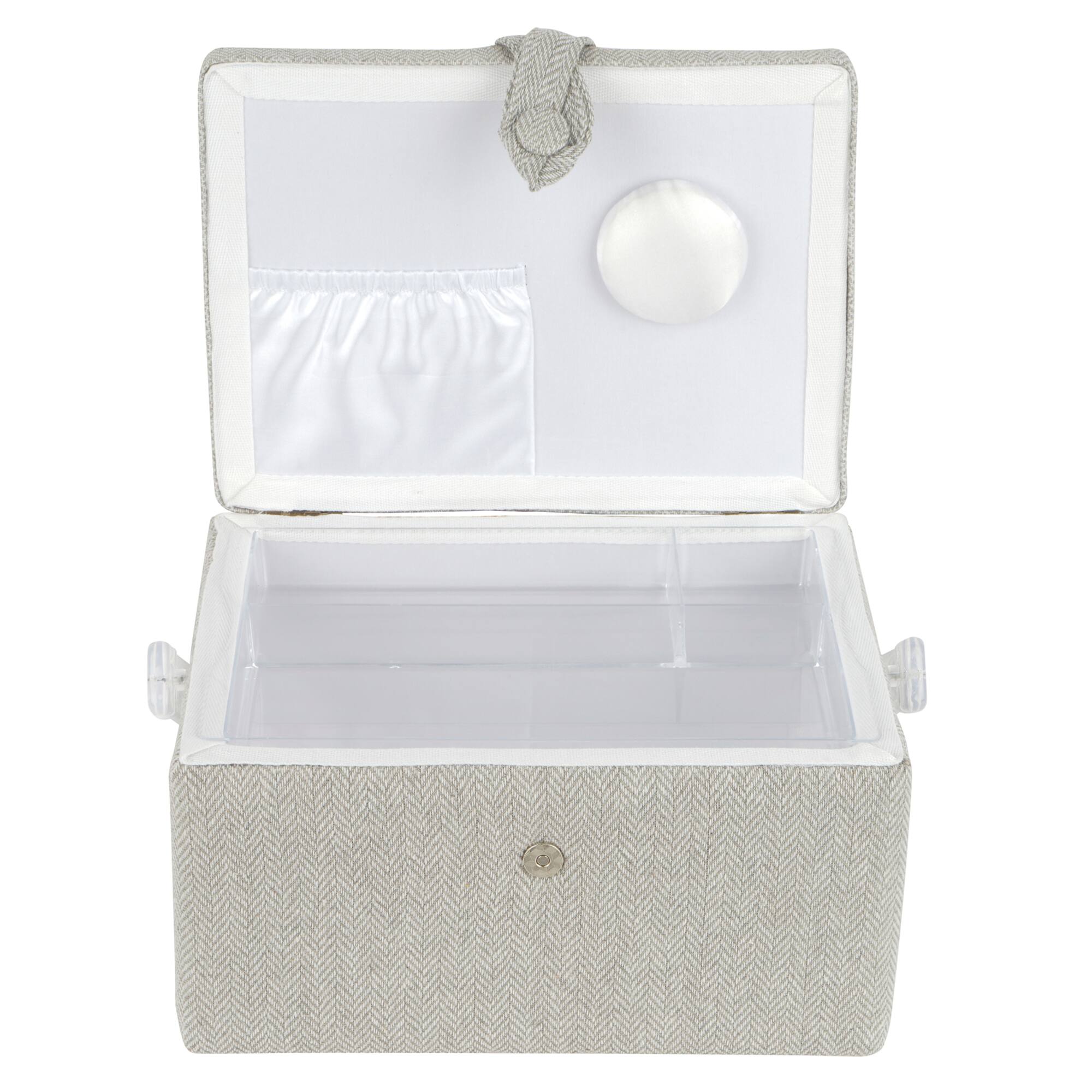 11.5" Gray Sewing Basket by Loops & Threads®